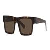 Prada Trendige, modische und lässige rechteckige Plate-Sonnenbrille, braun, unisex