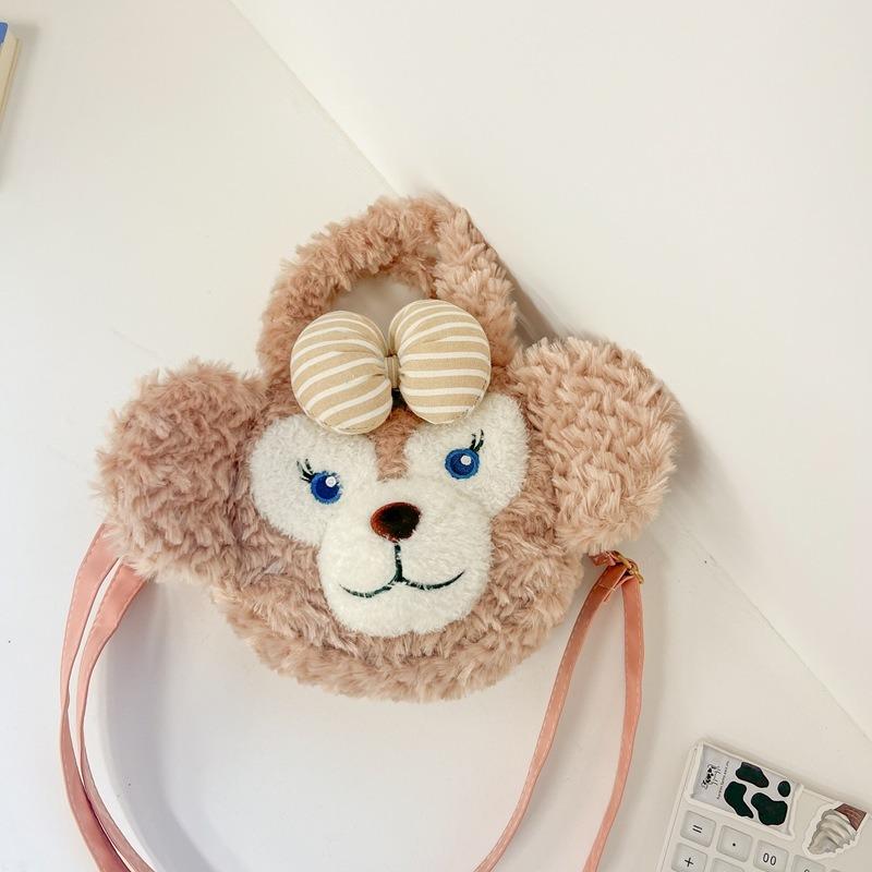 

Cute brown bear big face bag new doll doll bag girls versatile cartoon handbag bag