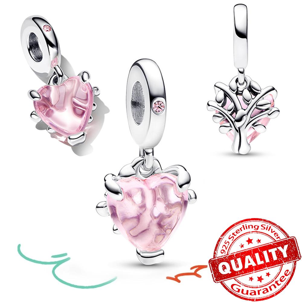 Beautiful 925 Sterling Silver Red Valentine's Day Infinity Love Rose Pendant Fit DIY Bracelet Necklace Date Accessories Gifts