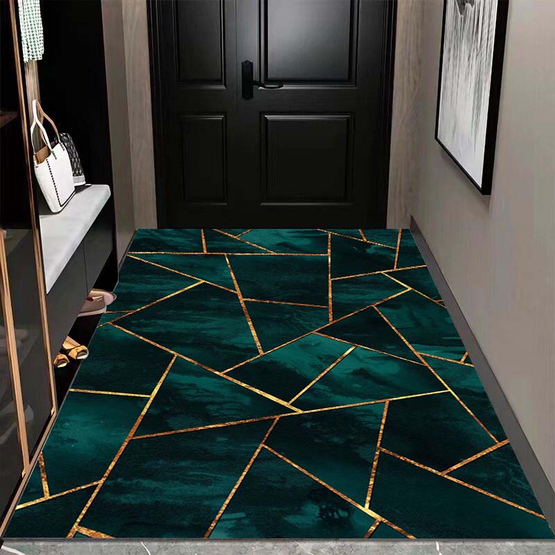 15 Size Green Geometric Shapes Pattern Rug Gaming Game Room Living Room Bathroom Mat Creative Door Mat Bedroom Home Decor Rug