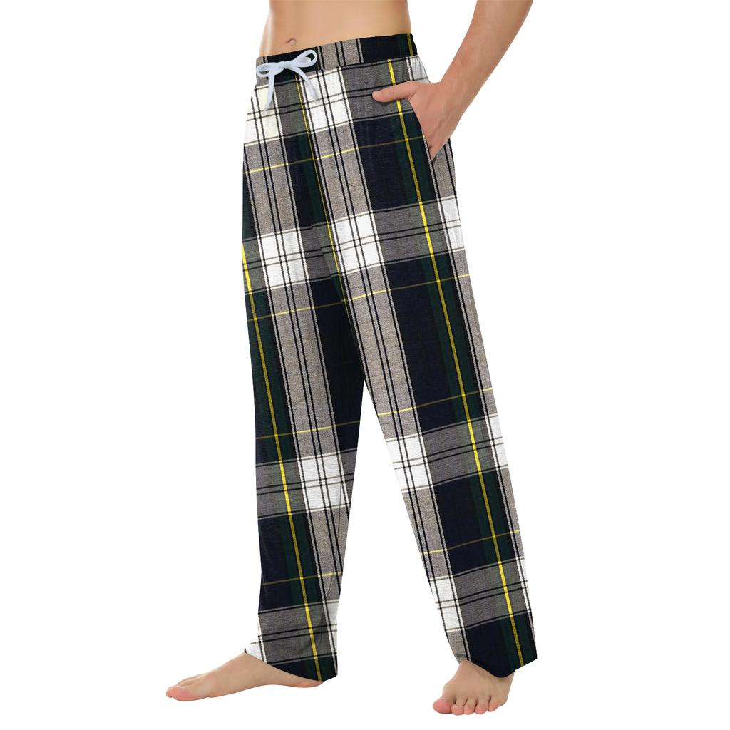 Pantaloni de pijama moale pentru bărbați, cu șnur, cu buzunare, pantaloni sport casual