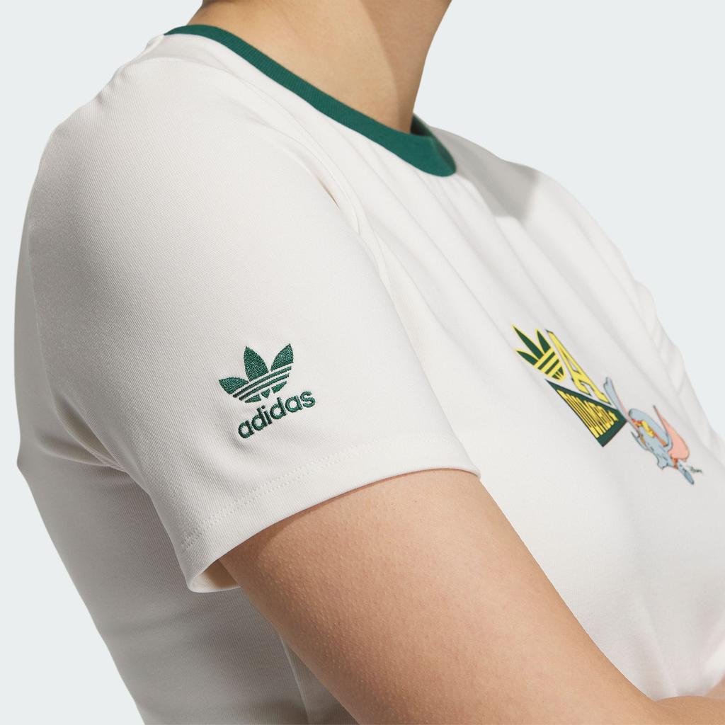 Adidas Originals Adidas X Disney Dumbo Graphic Print Colorblock Short Sleeve T-Shirt Women Tops White IN1060