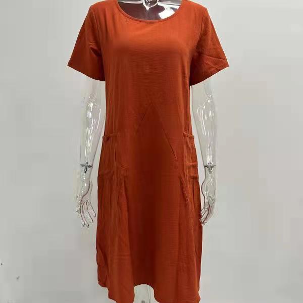 Church's Femme Robe Femme Robe D'Été Décontractée En Lin De Coton À Manches Courtes Et Robe Tunique