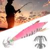 4Pcs Artificial Simulation Fish Lure Bait Fishing Tackle Dual Squid Hook with Luminous Stick Slotpink