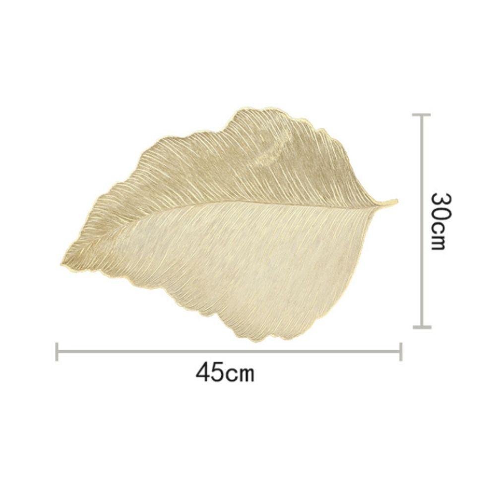 Gold Leaf Placemat Heat Resistant Waterproof Coaster Dining Mat Washable Wipeable Table Runner Dinner Table Decoration