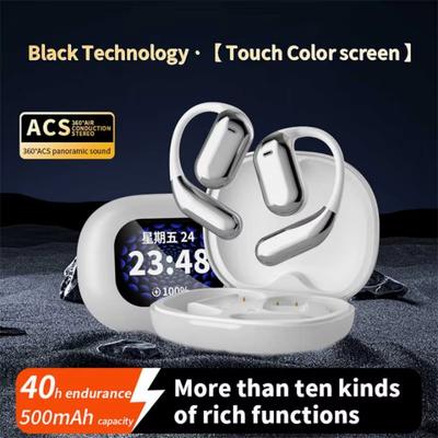 Cuffie Q16Pro V5.4 Bluetooth Auricolari Wireless Sportivi Cancellazione del Rumore Impermeabili Ganci per l'orecchio Auricolare Schermo Touch Intelligente