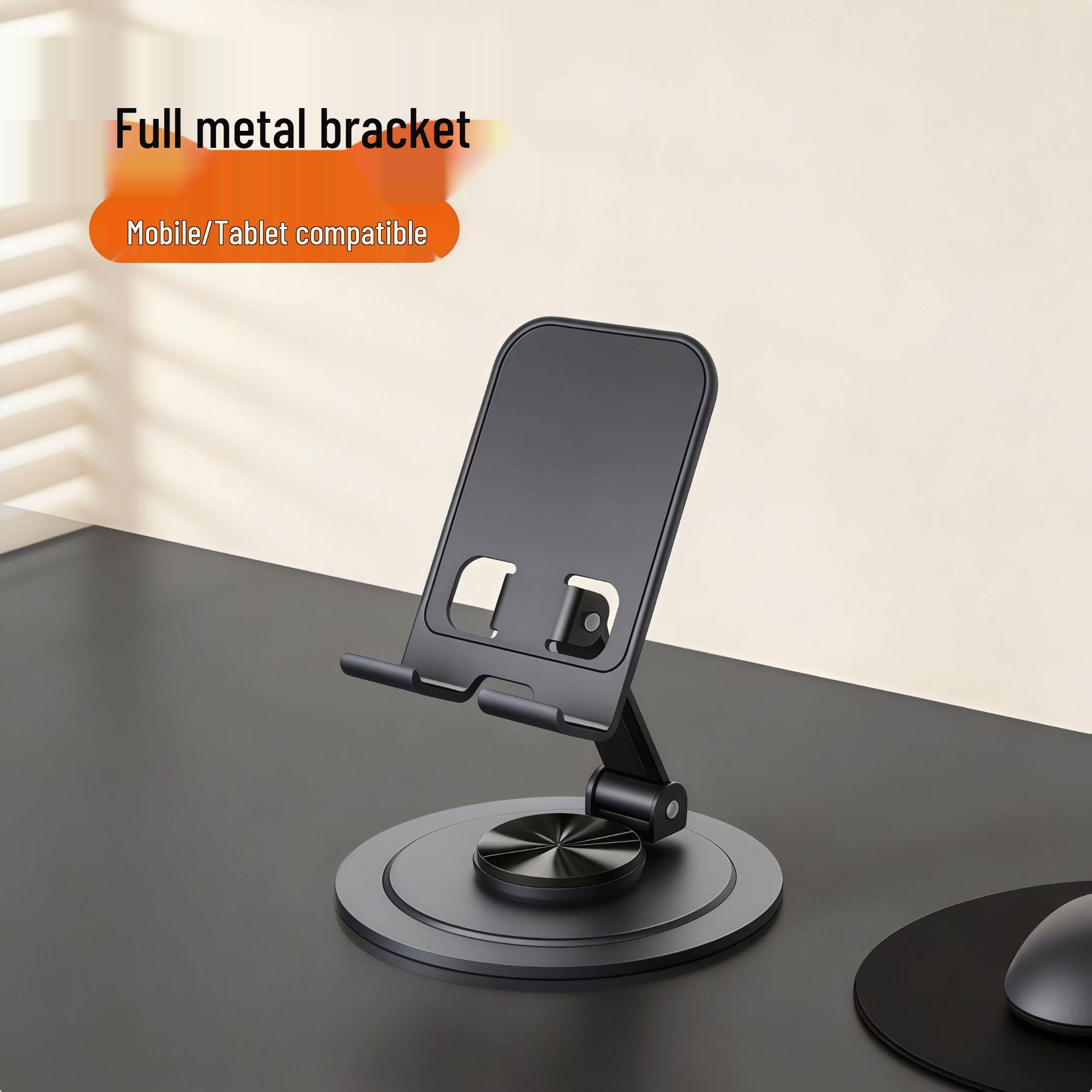 All-Metal Adjustable Three-Fold Universal Phone & Tablet Stand for Live Streaming & Desktop Use