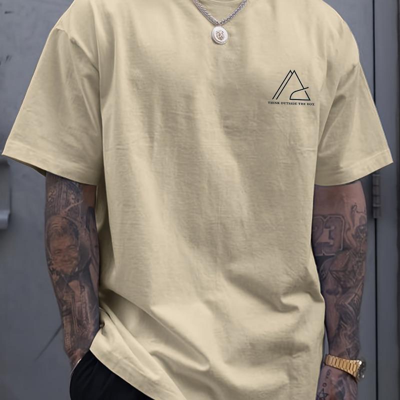 Geometrischer Grafikdruck Herren-T-Shirt Kreatives Oberteil Lässig Kurzarm Rundhals-T-Shirt Sommer Outdoor Herrenbekleidung