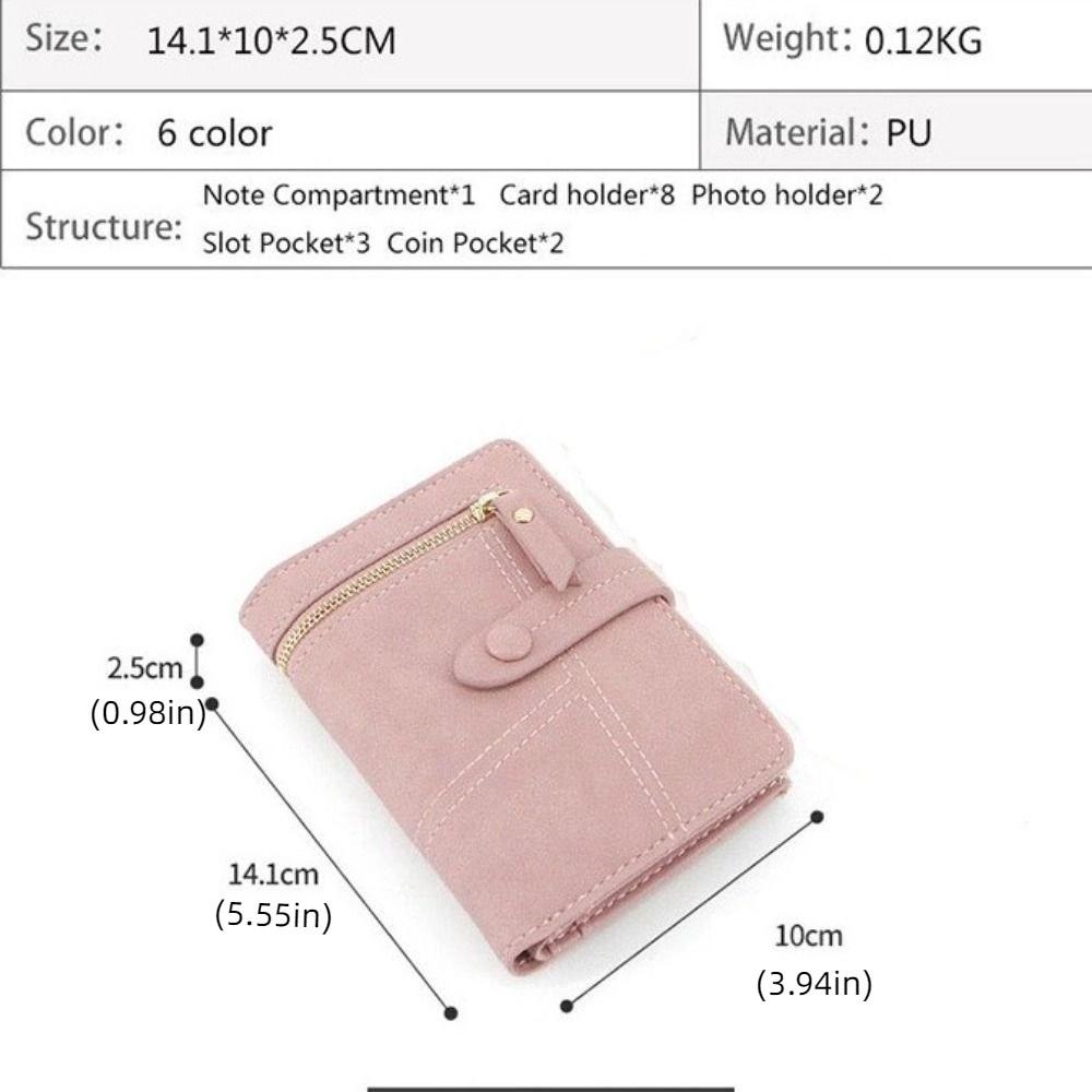 Multi-card Slot Women Card Bag Folding PU Leather Coin Purse Simple Short Women Wallets  Girl
