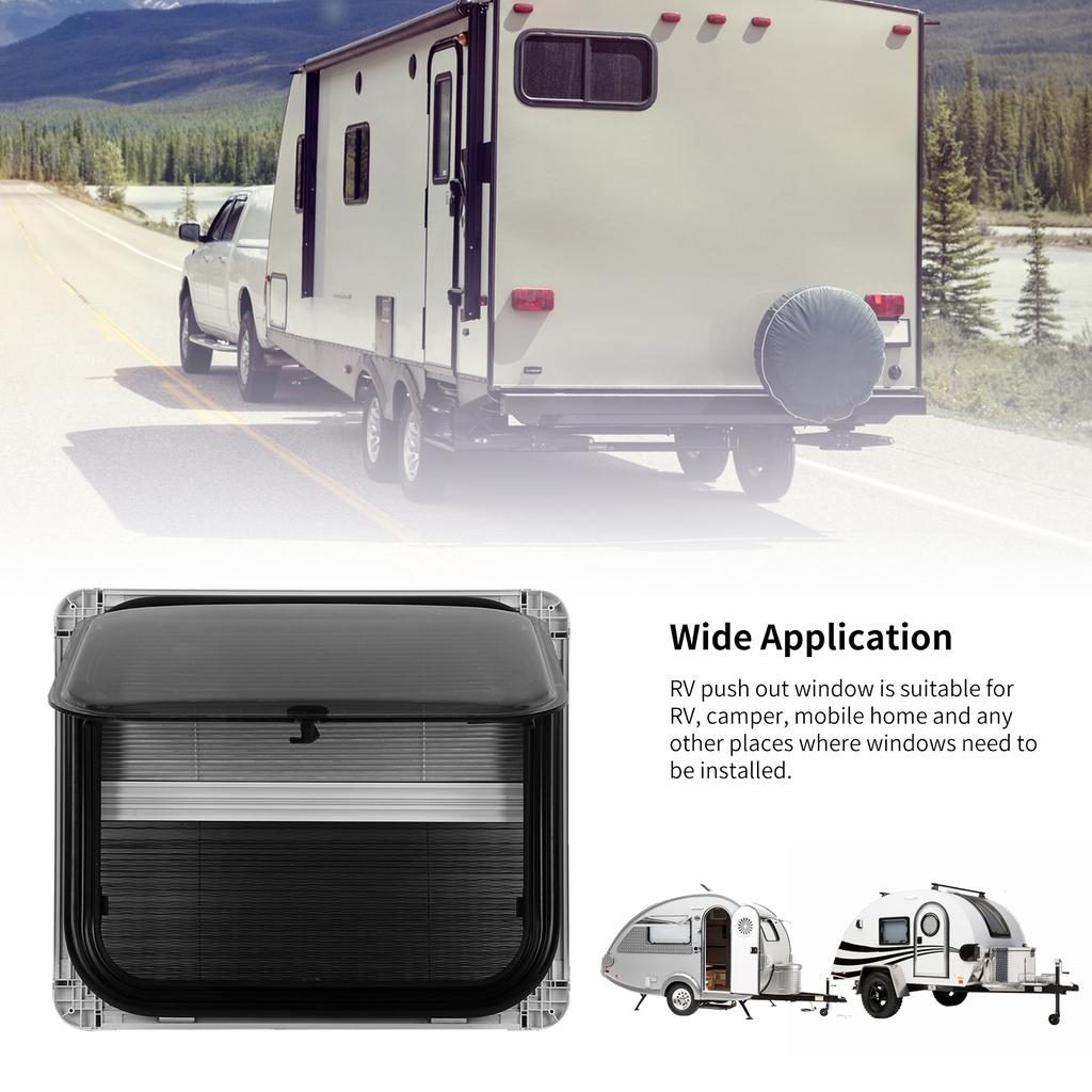 Window RV Window Sliding Window Round Corner Double Layer UV Pull Push for Trailer RV