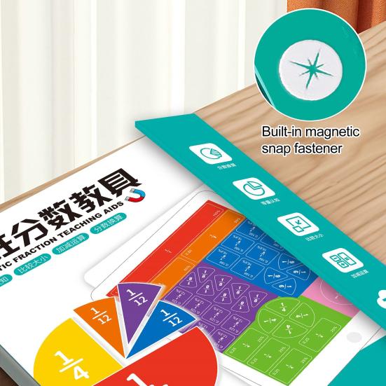 Magnetic Fraction Tiles Circles Book Percentage Decimal Fraction Learning Math Manipulatives Teaching Aid Educational Fraction Puzzle