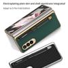 With S Pen Holder Cover For Samsung Galaxy Z Fold 3 5g Case Shell Film Integrated Electroplating Plain Leather Pen Slot Z Fold3
