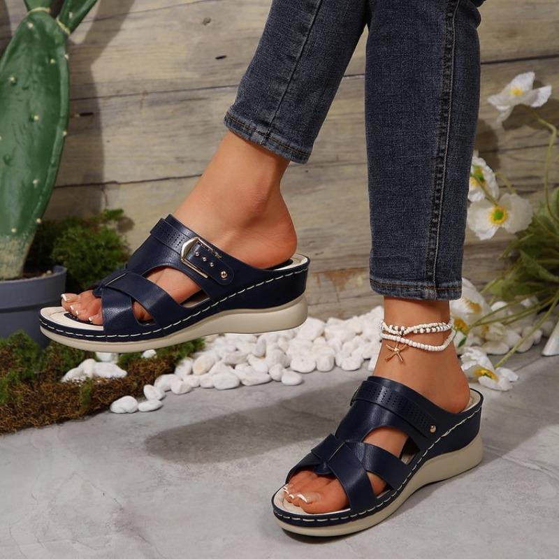Summer Slippers Solid Color Platform Comfortable and Tall Slippers Women