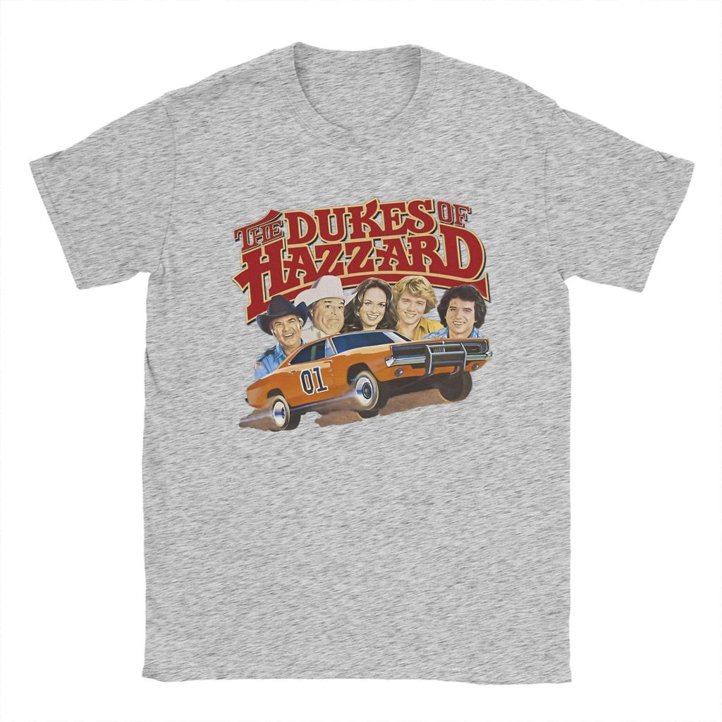 Dukes Of Hazzard Title Cast T Shirts Men 100% Cotton Awesome T-Shirt Round Neck TV Show Tee Shirt Short Sleeve Clothes Gift Idea