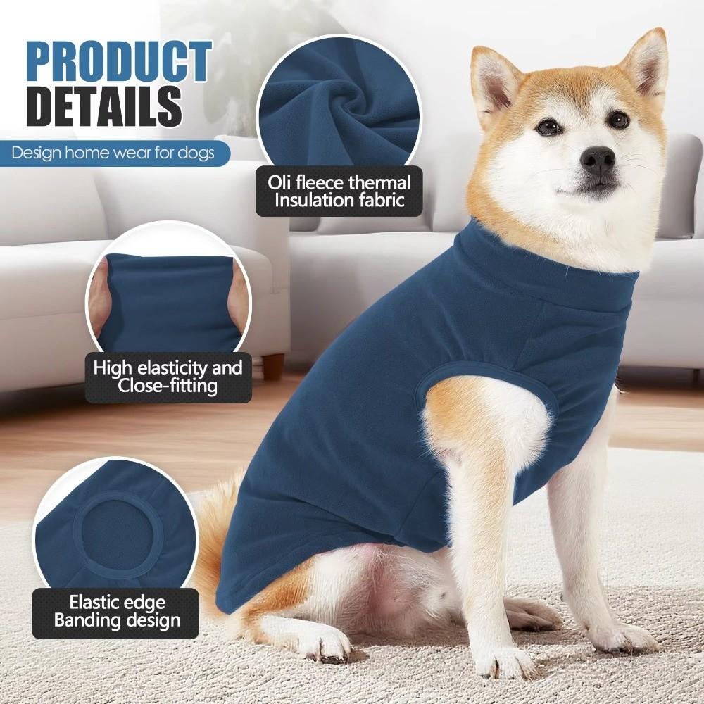 Fleece Dog Sweater Vest Stretchy Pullover High Elasticity Dog Bottoming Shirt Comfortable Warm Dog Anxiety Vest Home Indoor