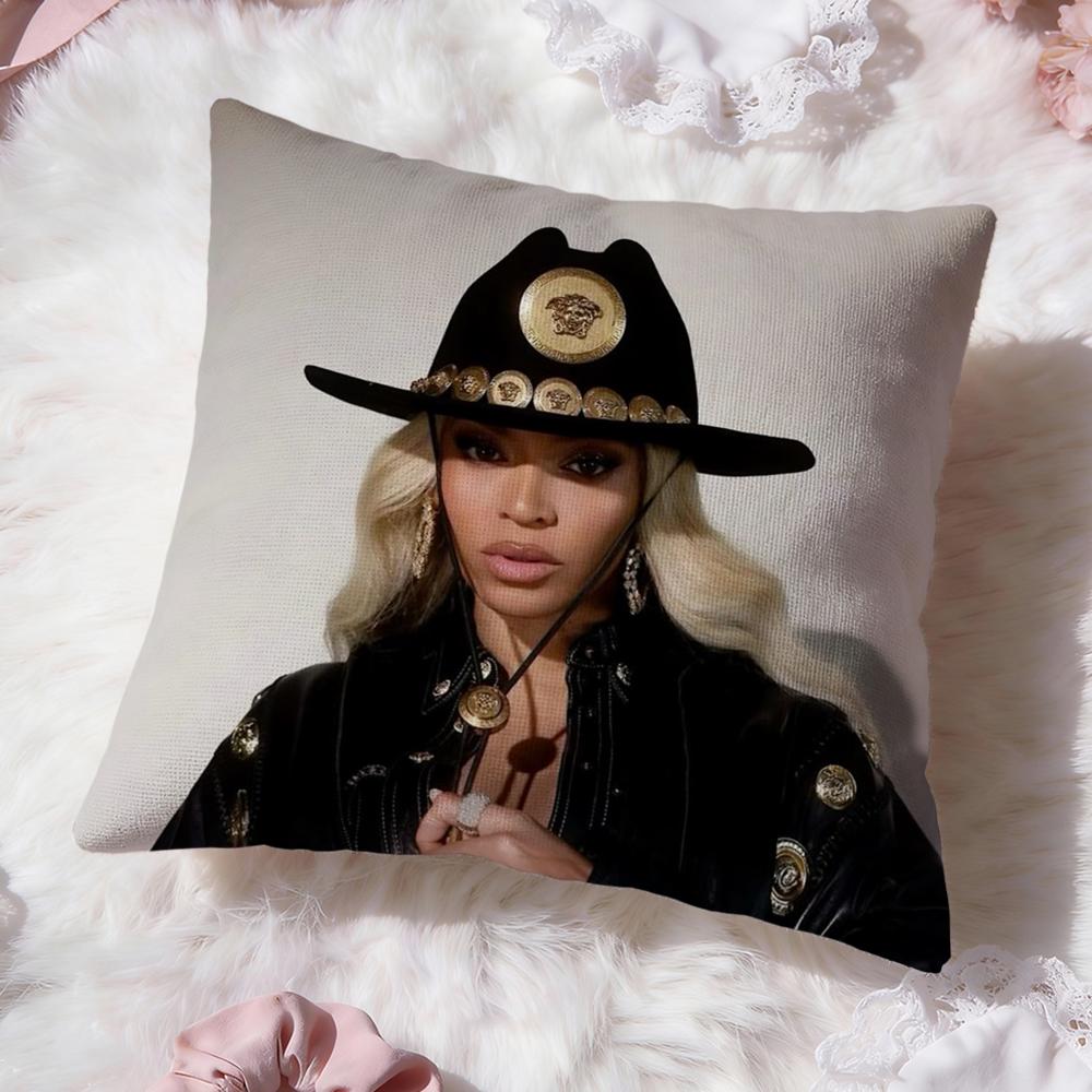 Singer B-Beyonce Cowboy Cushion Cover Premium Comfort Reversible Pillow Cove -Two In One Design for Any Room & Car Interior