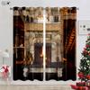 Decoração de Natal Cortinas Árvore de Natal Presente de Papai Noel Alce Lareira Flocos de Neve Festival de Ano Novo Cortinas de Impressão 3D