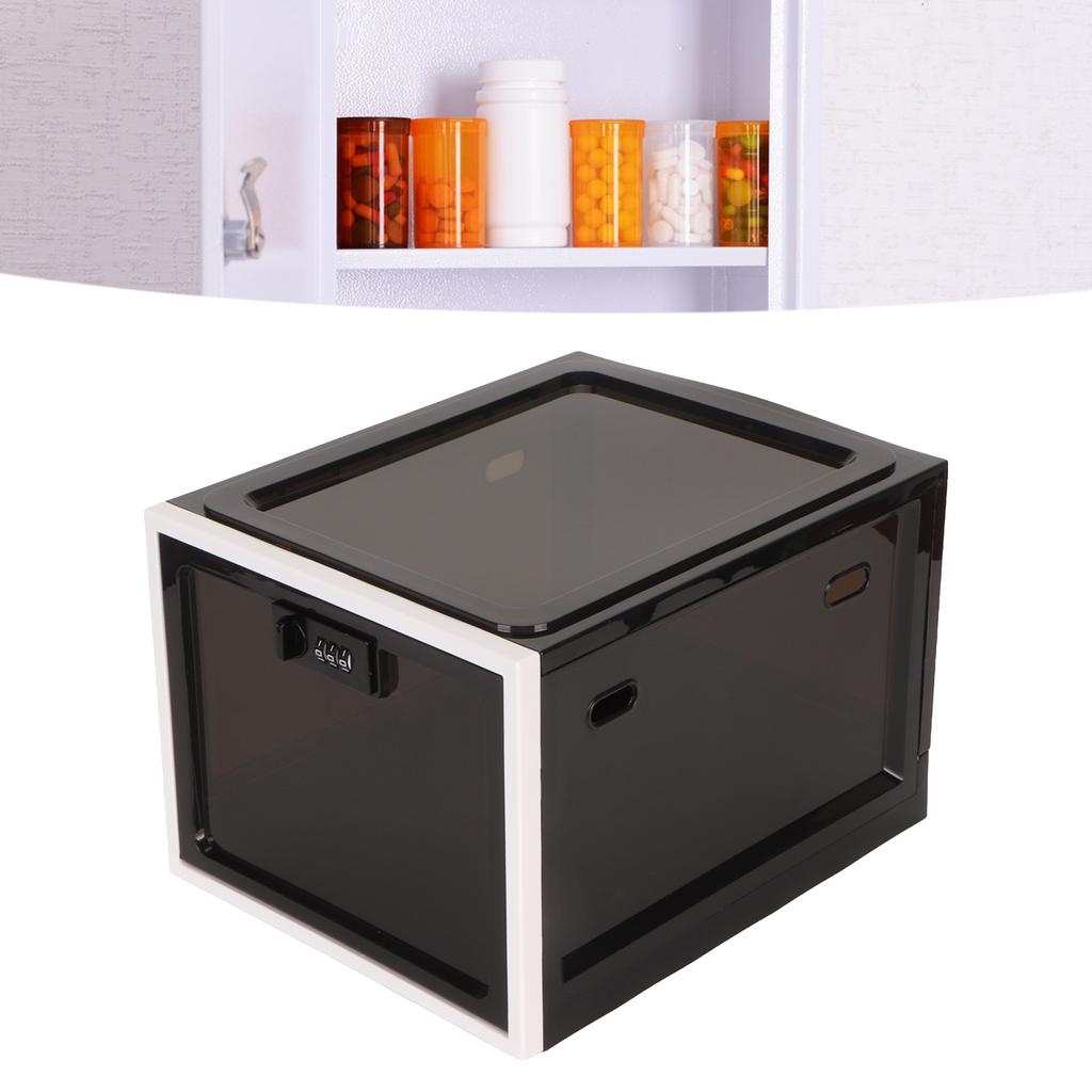 Lock Box Clr Food Storage Container Medicine Case with 3 Digit Combination Lock for Home