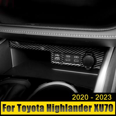 For Toyota Highlander XU70 2020 2024 2024 2024 ABS Car Central Control USB Frame Cover Trim Sticker Decoration Accessories