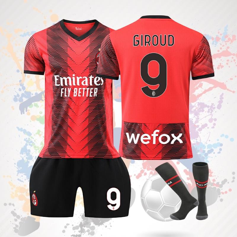 2324 Nová sezóna Ac Domácí dresový set Ne. 9 Giroud č. 17 Leo č. 11 Ibra č. 19 Theo Fotbalový dres