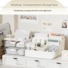 Large Capacity Multifunctional Desk Organizer With 2 Transparent Drawers, Desktop Office Supplies Storage Pen Holder For School