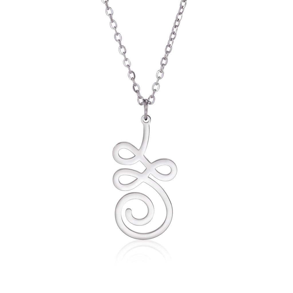 Lotus Flower Yoga Pendant Necklace Stainless Steel Om Unalome Symbol Necklaces for Women Men Buddhist Amulet Jewelry