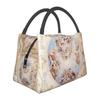 Golden Baroque Fashion Seamless Pattern Insulated Lunch Bags for Women Waterproof Cooler Thermal Bento Box Work Picnic