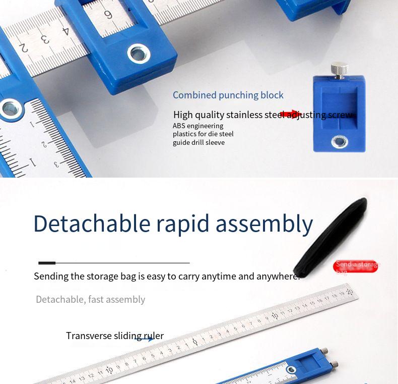 Cabinet Handle Knob Drill Guide Jig Adjustable Hole Punch Locator Template for Woodworking Installation