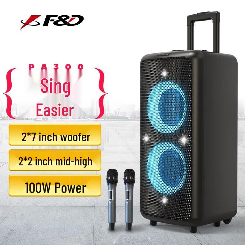 F&D PA300 Portable Outdoor Karaoke Bluetooth Speaker CN plug (adapter included)