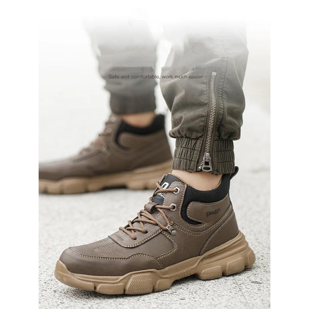 Pánská pracovní bezpečnostní obuv Proti nárazu Proti propíchnutí Ocelová špička Nezničitelné pracovní tenisky Ochranné bezpečnostní boty