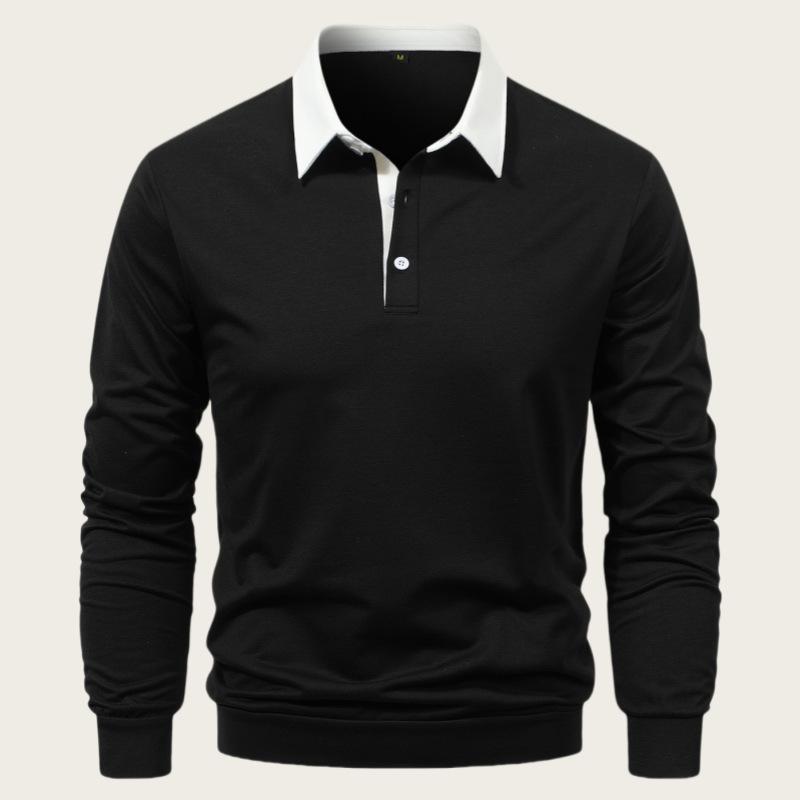 Men S Long Sleeve Polo Shirt Casual European Size High Quality Autumn