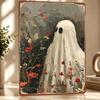 Ghost in a Field of Flowers Poster Retro D Printed Metal Signs Customized Wall Hanging Gift for Modern Home Decoration Luxury
