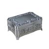 Elegant Vintage Metal Jewelry Box With Floral Relief Design Zinc Alloy Desktop Organizer Gift Weddings Travel Souvenirs