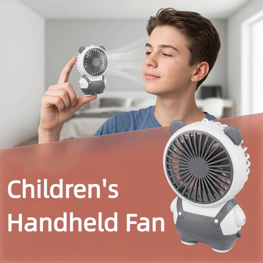 Bear Shape Desktop Mini Fan USB Rechargeable Portable Children's Handheld Fan Lightweight Quiet Operation Small Electric Fan