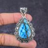 Labradorite Gemstone Handmade 925 Sterling Silver Jewelry Pendant 2.44" s5P77