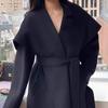 Woolen Long Elegant Double-Sided Lapel Wasteland Style Winter Autumn Loose Coat
