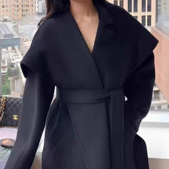 Woolen Long Elegant Double-Sided Lapel Wasteland Style Winter Autumn Loose Coat