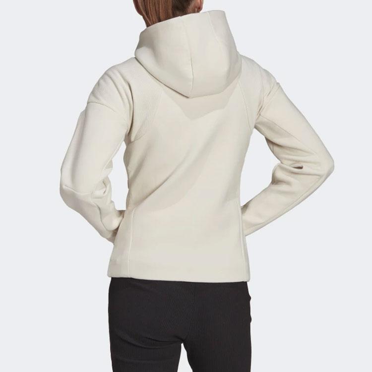 Adidas W Z.N.E Fz Logo Zip-Up Hoodie Women Jackets Yellow White H40976