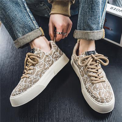 Autumn Men's Graffiti Prints Canvas SneakersOutdoor Lace Up Men Casual Shoes  Spring Autumn Breathable Fashion Vulcanize Shoes
