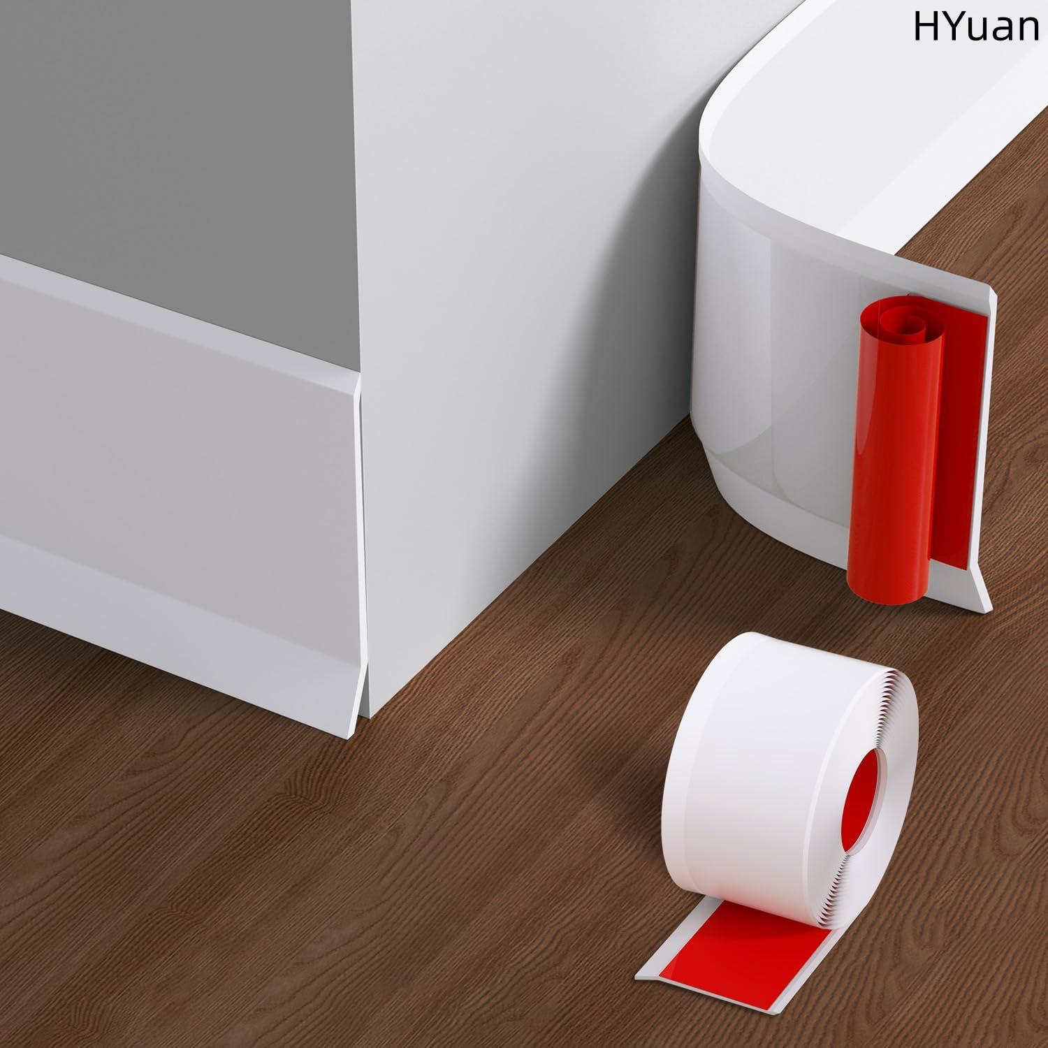 

HYuan 1PC 2m/78.74in Line Wallpaper Living Room PVC Baseboard Molding Trim Self-Adhesive Flexible Wall Border Sticker 2mx10cm білий