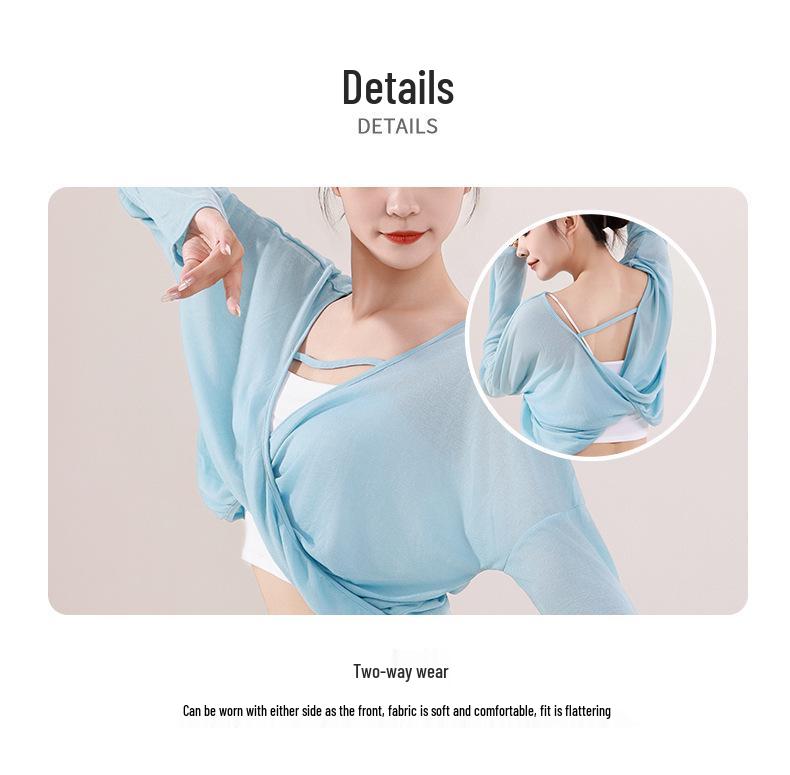 Oboustranný dámský gázový top na tanec a cvičení jógy