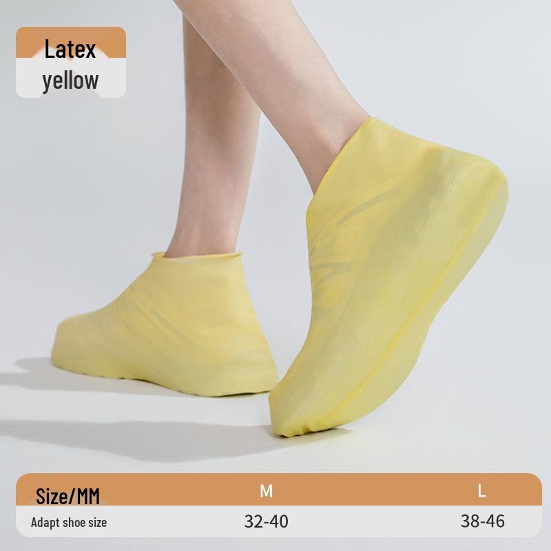 

Прочные Нескользящие Водонепроницаемые Латексные Бахилы для Мужчин и Женщин - Портативная Дождезащита для Ношения на Открытом Воздухе M (Recommended size 32-40)