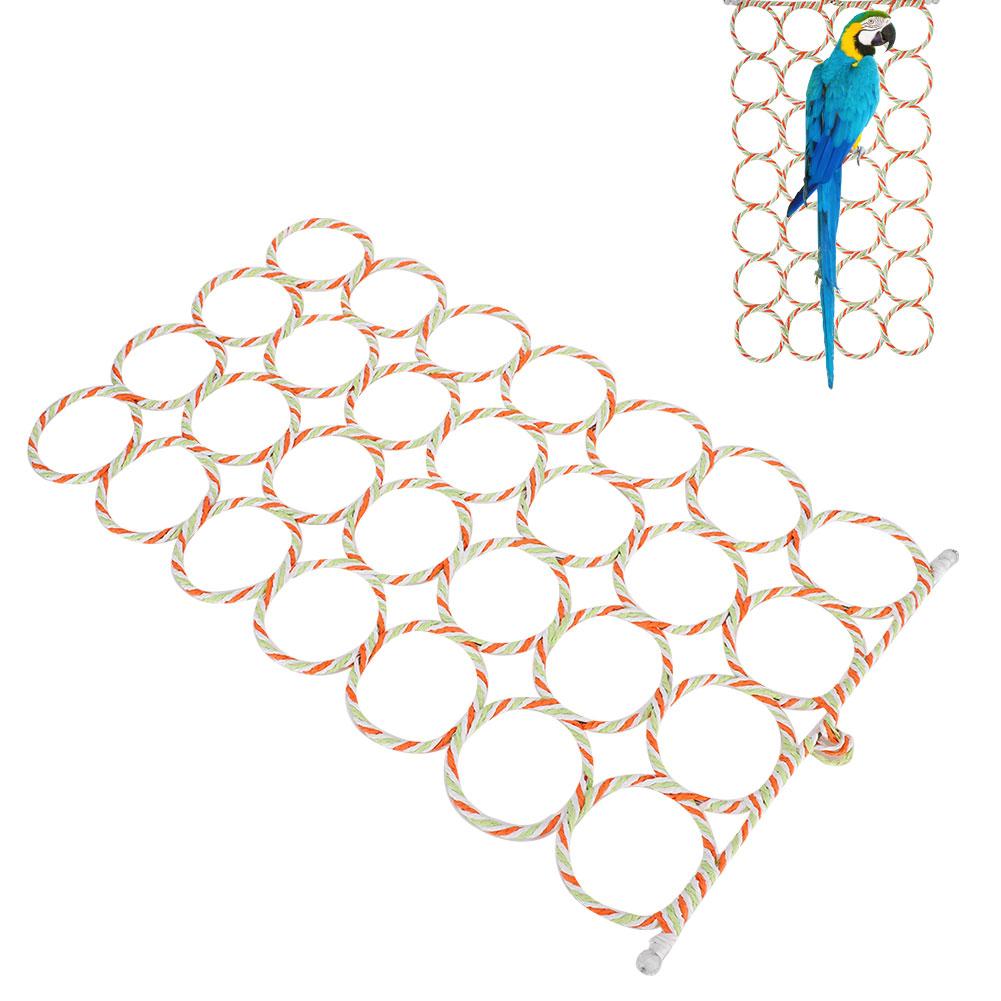 Bird Rope Climbing Net Bird Hammock Swing Toy Folding Climbing Rope Birds Perch