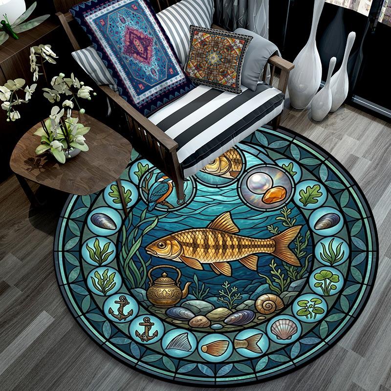 Adventure Nature Round Area Rug Under Office Chairs Bedroom Living Room Home Decor