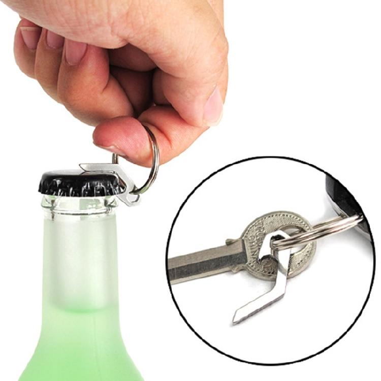 Multifunction Mini Keychain Gadgets Opener Pendant with Keyring Alloy Small Pocket Beer Bottle Opener