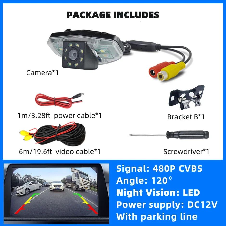 

Rear View Backup Camera Reverse License Plate Light CVBS Parking Safety HD for Honda Pilot Accord Civic EK FD Odyssey Acura TSX