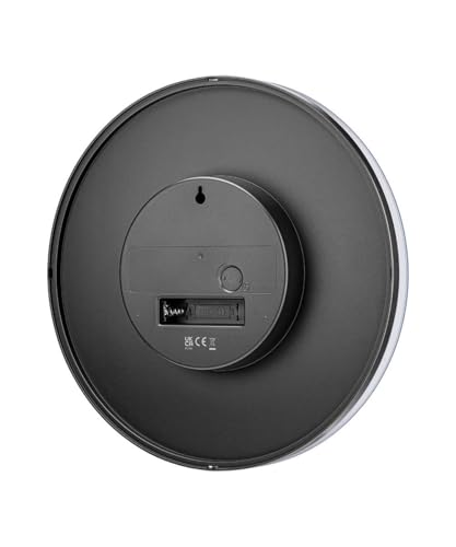 BRAUN Analog Wall Clock, Black, 23cm Diameter, BC26B