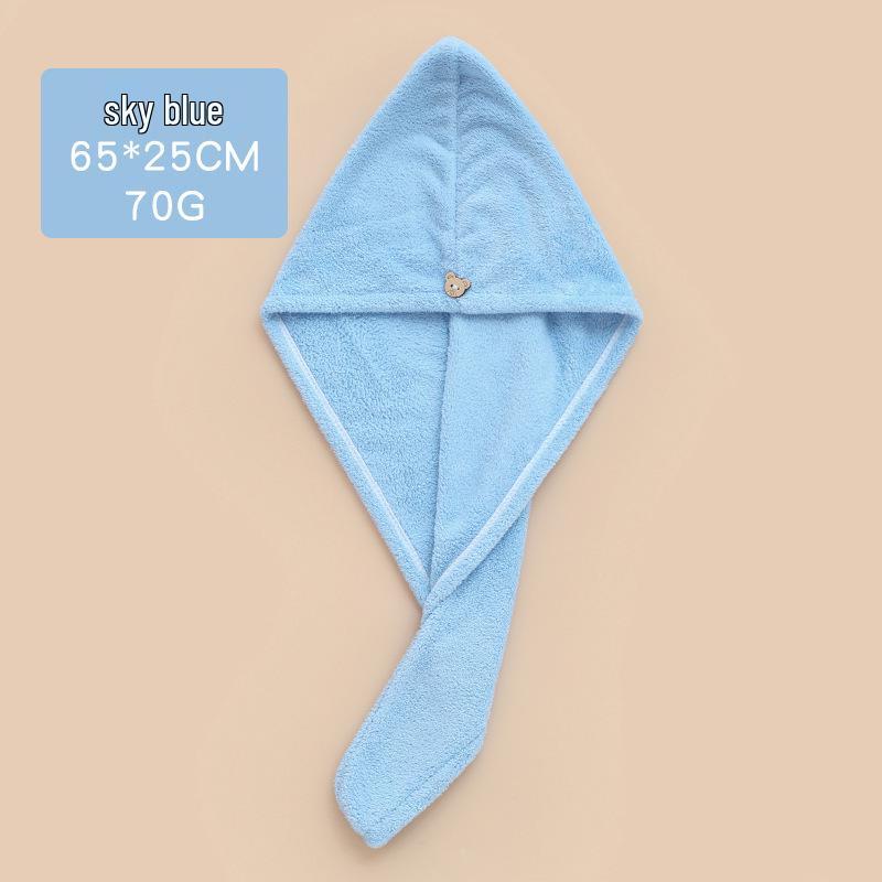 Thickened Double-Layer Coral Fleece Quick-Dry Hair Cap for Women, Water-Absorbent and Customizable with Logo