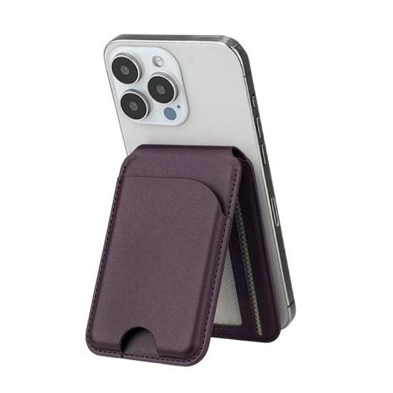 Card Sleeve for iPhone 16/15/14/13/12 for Mag-Safe Wallet Lightweight Magnetic Phone Wallet Faux Leather RFID Blocking Card Holder