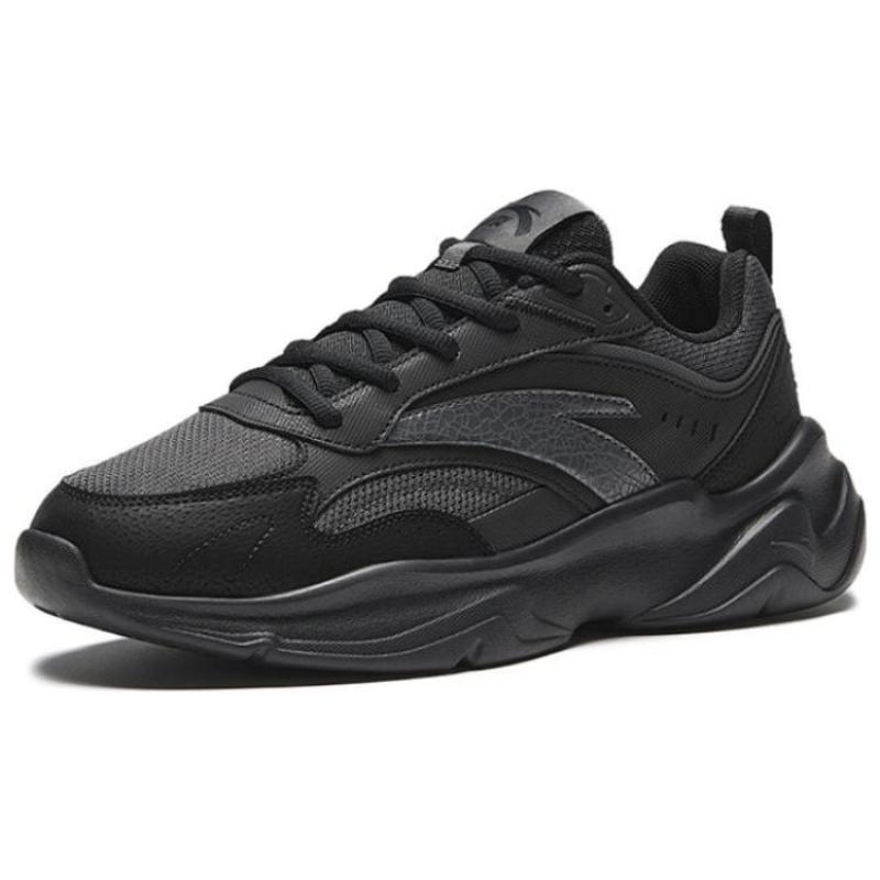 Anta Chao Bai GZ Shock Absorbers With Slip Resistant And Abrasion Resistant Properties Low Top Casual Shoes Men's Black Sneakers 112348812-4